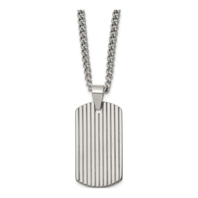 Tungsten Dog Tag Pendant Necklace