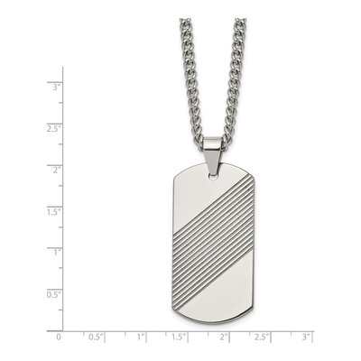 Tungsten Dog Tag Pendant Necklace – view 3