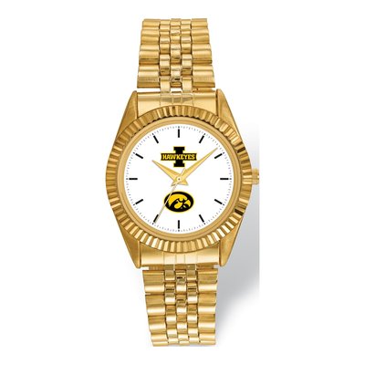 University of Iowa Men's Gold-Tone Quartz Watch