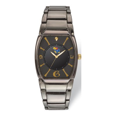University of Kansas Black-Plated Quartz Watch