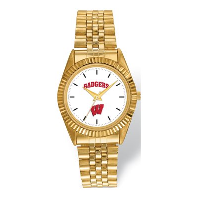 University of Wisconsin Men's Gold-Tone Quartz Watch – view 2