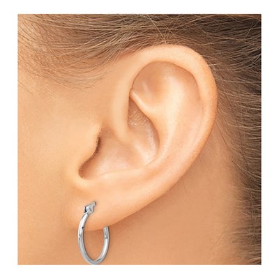 Sterling Silver 16mm Hoop Earrings – view 4