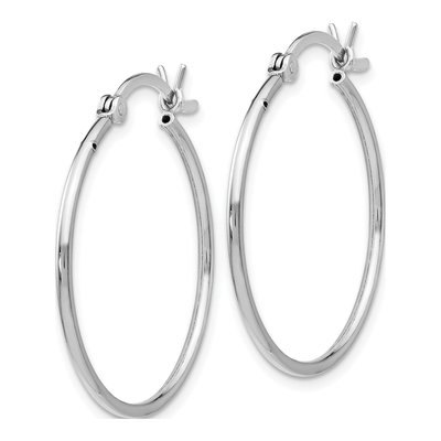 Sterling Silver 27mm Hoop Earrings – view 3