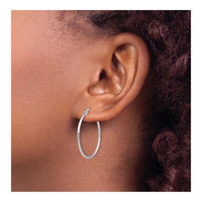 Sterling Silver 27mm Hoop Earrings – view 4