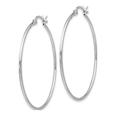 Sterling Silver 40mm Hoop Earrings – view 3