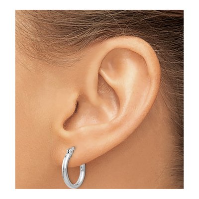 Sterling Silver 15mm Hoop Earrings – view 4
