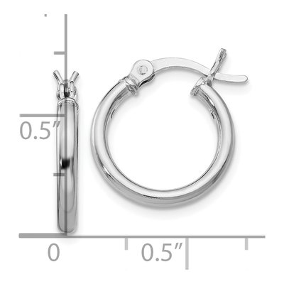 Sterling Silver 15mm Hoop Earrings – view 5
