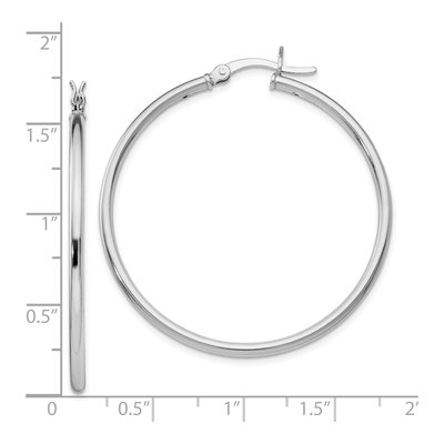 Sterling Silver 40mm Diamond-Cut Hoop Earrings – view 5