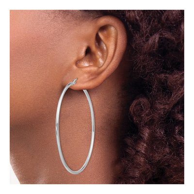 Sterling Silver 62mm Hoop Earrings – view 4