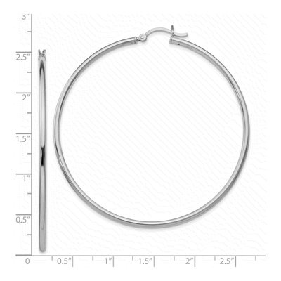 Sterling Silver 62mm Hoop Earrings – view 5