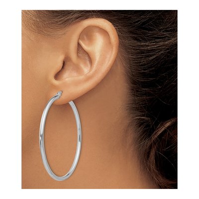 Sterling Silver 52mm Hoop Earrings – view 4