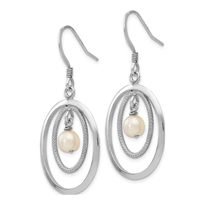 Sterling Silver Freshwater Cultured Pearl Dangle Earrings – view 3