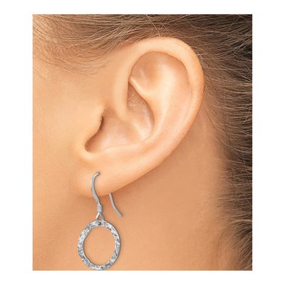 Sterling Silver Textured Dangle Earrings – view 5