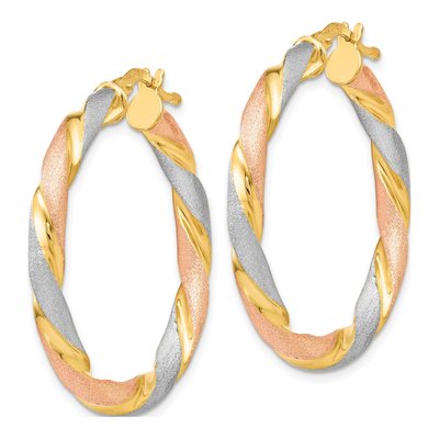 Sterling Silver 33mm Twisted Hoop Earrings – view 3