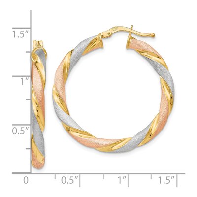 Sterling Silver 33mm Twisted Hoop Earrings – view 5