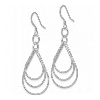Sterling Silver Textured Dangle Earrings – view 3