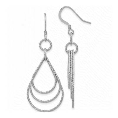 Sterling Silver Textured Dangle Earrings