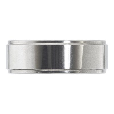 Vitalium 8mm Vitalium Ridged Edge Flat Wedding Band – view 4