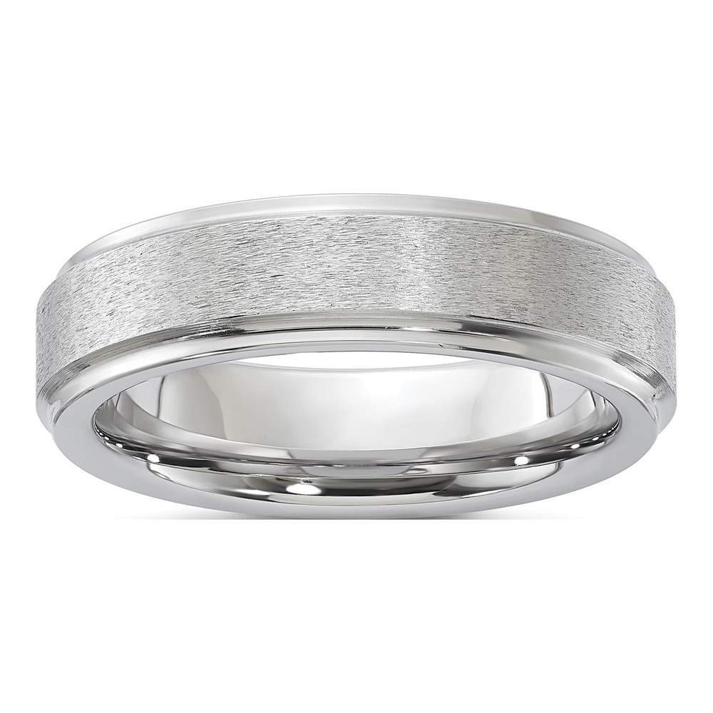 Vitalium 6mm Vitalium Ridged Edge Wedding Band