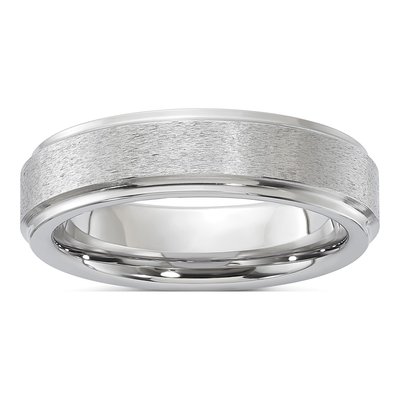 Vitalium 6mm Vitalium Ridged Edge Wedding Band