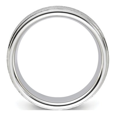 Vitalium 8mm Vitalium Ridged Edge Wedding Band – view 3