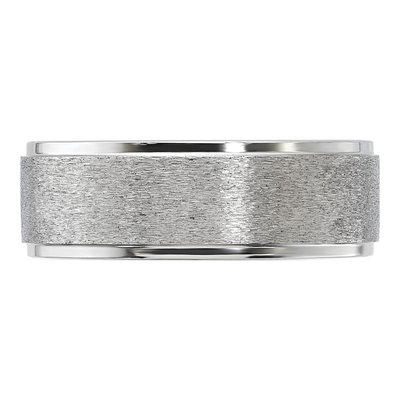Vitalium 8mm Vitalium Ridged Edge Wedding Band – view 4