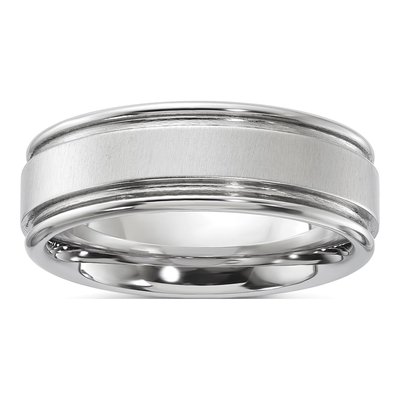 Vitalium 8mm Vitalium Cross Wedding Band