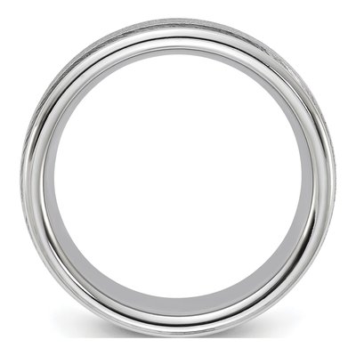Vitalium 8mm Vitalium Cross Grain Wedding Band – view 3
