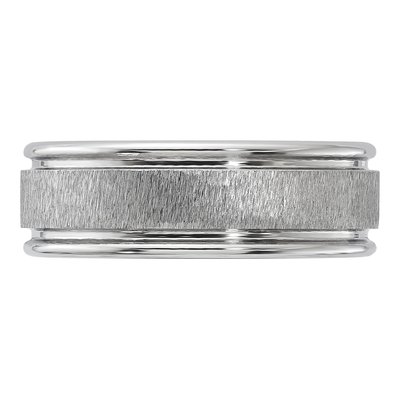 Vitalium 8mm Vitalium Cross Grain Wedding Band – view 4