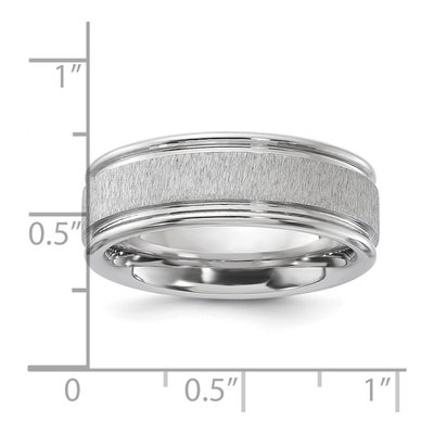 Vitalium 8mm Vitalium Cross Grain Wedding Band – view 5