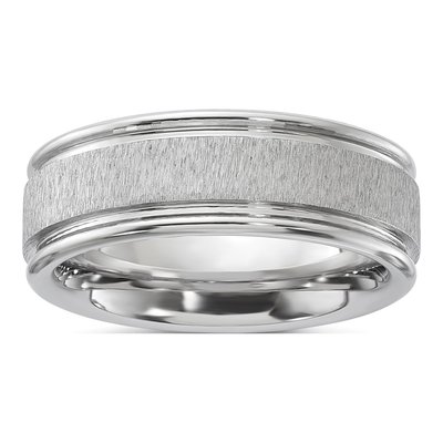 Vitalium 8mm Vitalium Cross Grain Wedding Band
