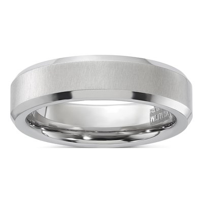 Vitalium 6mm Vitalium Cross Beveled Wedding Band