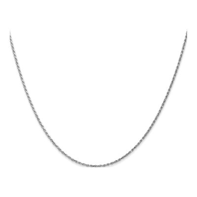 14K White Gold 1.15mm Diamond-Cut Rope Chain – view 3