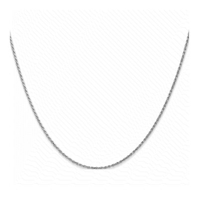 14K White Gold 1.15mm Diamond-Cut Rope Chain – view 4