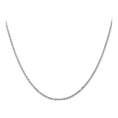 14K White Gold 1.3mm Diamond-Cut Rope Chain – view 3