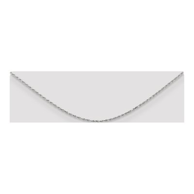 14K White Gold 1.3mm Diamond-Cut Rope Chain – view 4