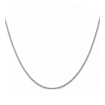 14K White Gold 1.3mm Diamond-Cut Rope Chain – view 5