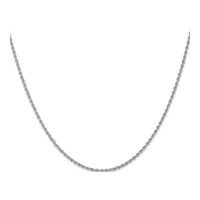 14K White Gold 1.5mm Handmade Rope Chain – view 4