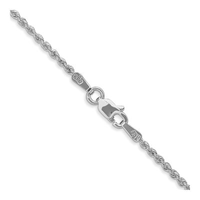 14K White Gold 1.5mm Handmade Rope Chain – view 5