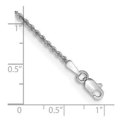 14K White Gold 1.5mm Handmade Rope Chain Bracelet – view 3