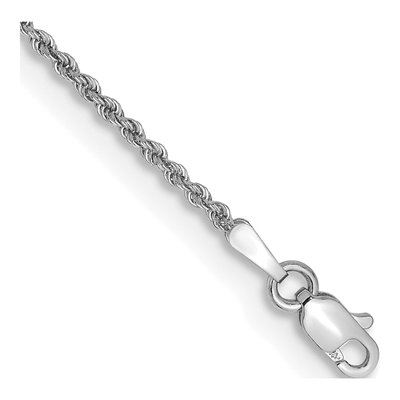 14K White Gold 1.5mm Handmade Rope Chain Bracelet