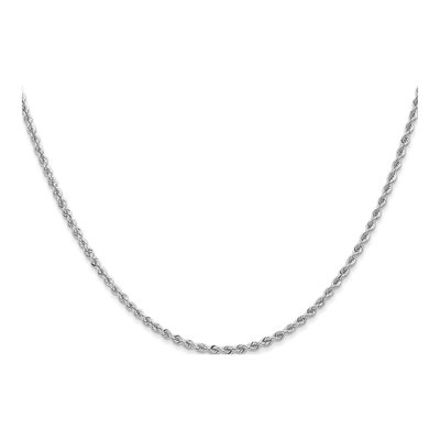 14K White Gold 2mm Handmade Rope Chain – view 4