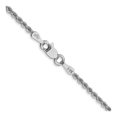 14K White Gold 2mm Handmade Rope Chain – view 5