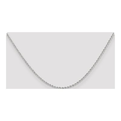 14K White Gold 2mm Handmade Rope Chain – view 6