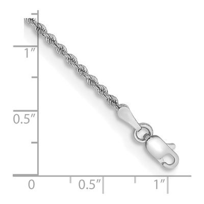 14K White Gold 2mm Handmade Rope Chain Bracelet – view 3