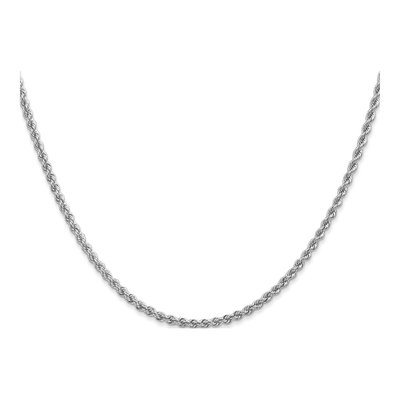 14K White Gold 2.25mm Handmade Rope Chain – view 4