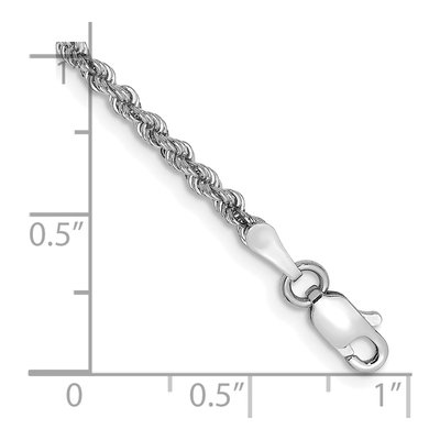 14K White Gold 2.25mm Handmade Rope Chain Bracelet – view 3