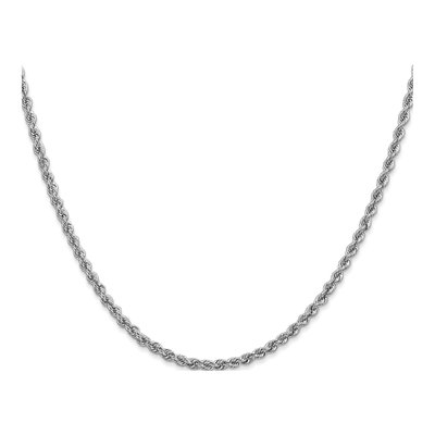 14K White Gold 2.5mm Handmade Rope Chain – view 4
