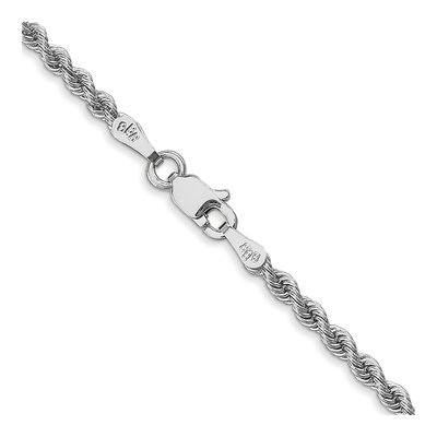 14K White Gold 2.5mm Handmade Rope Chain – view 5