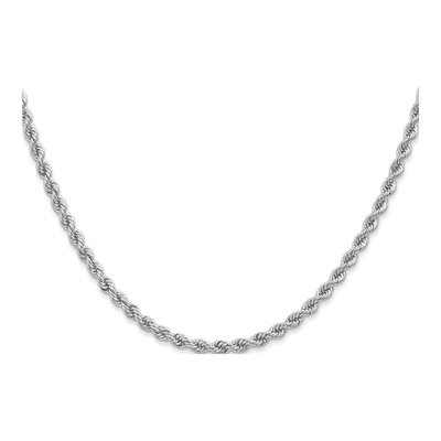 14K White Gold 2.75mm Handmade Rope Chain – view 4